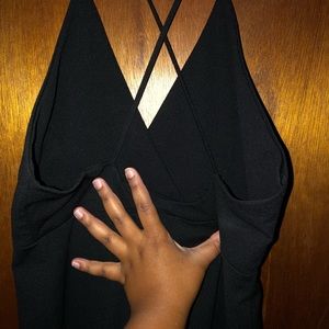 Black Spaghetti Strap Cris-Cross Jumpsuit